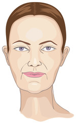 Female face with wrinkles