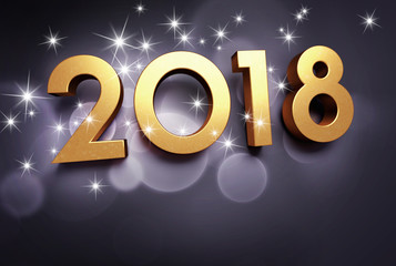 Black and gold 2018 Greeting card