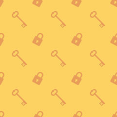 Key And Safe Lock Seamless Silhouette Background