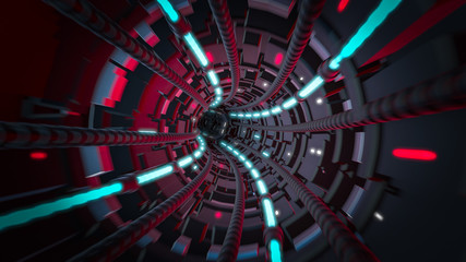 Fototapeta premium 3d render of futuristic tunnel with light. Abstract background, business, sci-fi, technology, transportation or science concept.