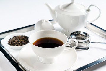 black tea in the cup