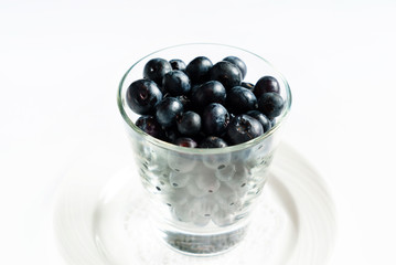 fresh blueberries in the glass