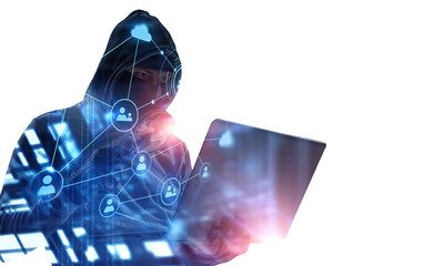 Hacker man steal information