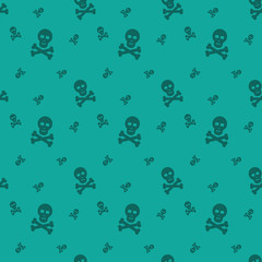 Skull And Bones Halloween Party Seamless Silhouette Decorative Pattern