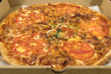 pizza in box