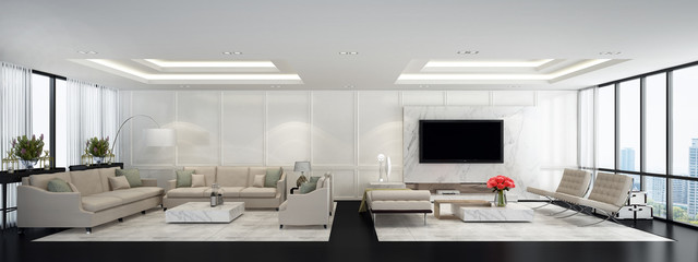 The modern luxury lounge and living room interior design 