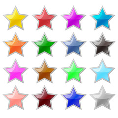 Obraz premium カラフルな星（16セット）