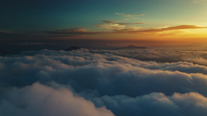 Cloud scape above carpathian mountains shot at sunset - 180128306