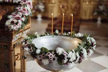 Preparation for Epiphany ceremony in orthodox church