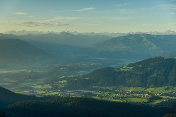 View from Gruttenhuette, an alpine hut on Wilder Kaiser mountains, Going, Tyrol, Austria -  Hiking in the Alps of Europe
