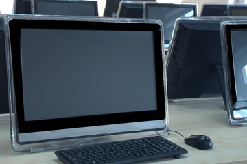 Computer Laboratory / Neatly placed rows of computer for students