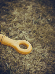 Tow hitch on big machinery closeup