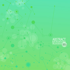 Abstract geometric background green from circles and lines
