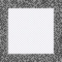 Monochrome pixel frame, borders