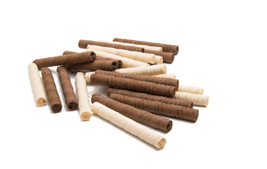 waffle rolls isolated