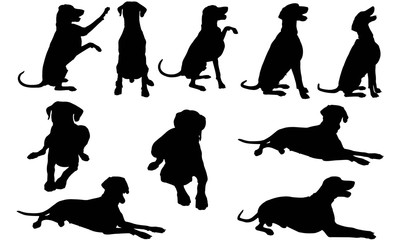 Dobermann Dog Silhouette Vector Graphics