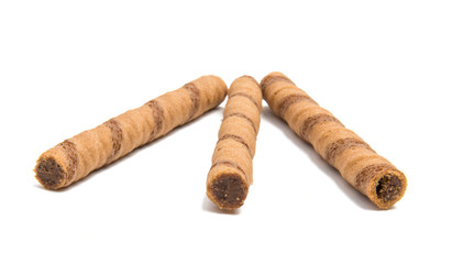 waffle rolls isolated
