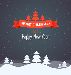 Merry Christmas vintage greeting card.