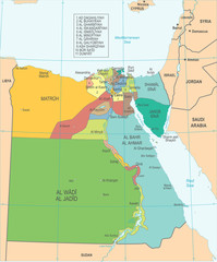 Egypt Map - Detaild Vector Illustration