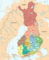 Finland Map - Detailed Vector Illustration