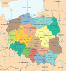 Poland Map - Detailed Vector Illustration
