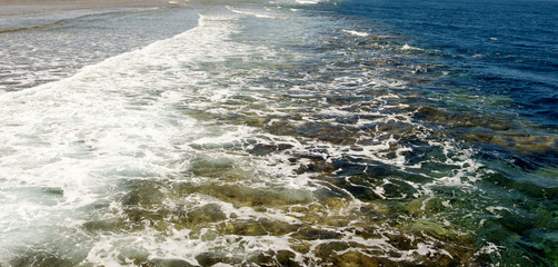 Blue sea water in calm