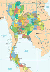 Thailand Map - Detailed Vector Illustration