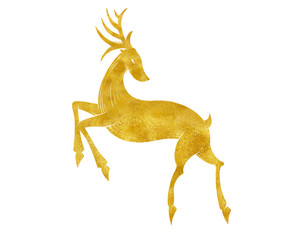 illustration reindeer gold glitter style in merry chrismas concept