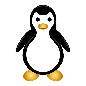Cute penguin toy isolated on white background, Vector illustration
