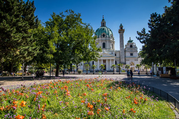 Karlsplatz in der Wiener Innenstadt, Österreich