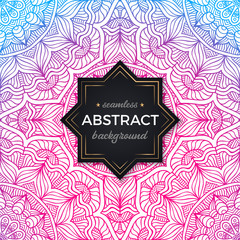 Ethnic floral seamless pattern with mandalas