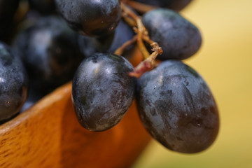 Grapes on wood table