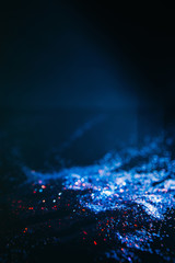 dark and blue abstract glitter background. Cold hostile planet landscape concept