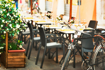 Fototapeta premium Italian bicycle restaurant