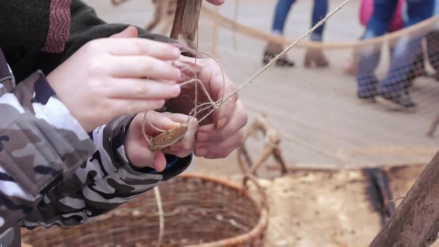 Weaving of the fishing net
