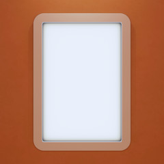 Template of sign on plastered wall. 3D rendering