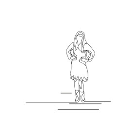 sketch of a girl standing, isolated