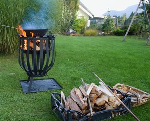 Garden open fireplace 