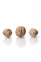 walnuts isolated on white studio background