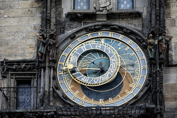 medieval astronomical clock in Prague, Czech Republic