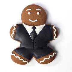 Christmas Gingerbread businessmen isolated