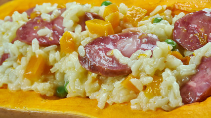 Pumpkin Stuffed Paella