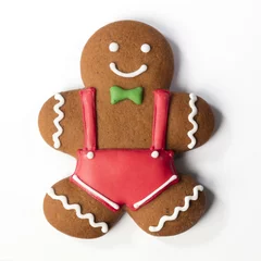Foto op Plexiglas Christmas Gingerbreads cookie isolated © alexeysulima11