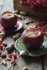 baked apple with nuts and honey