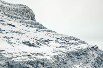 Orduña mountain pass in snowy winter, Vizcaya, Basque Country, Spain, Europe