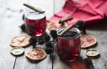 karkade tea and winter decor