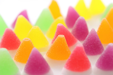 Colorful jelly candy isolated in white background