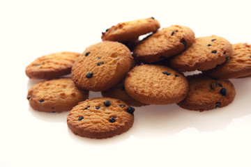 Chocolate chip cookie isolated in white background