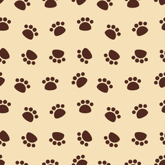 Fototapeta premium seamless pattern with brown animal footprints