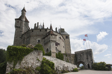 castle on top of mountain